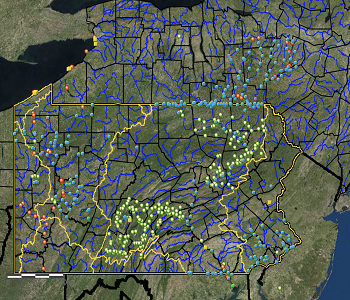 Invasive Mussel Monitoring map preview